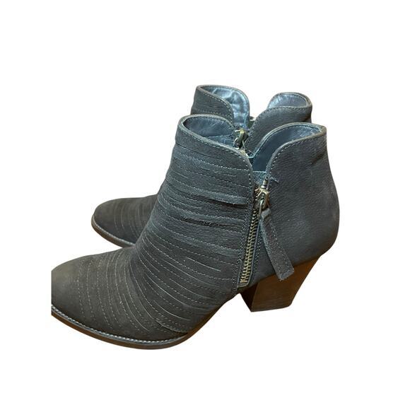 NWT Paul Green Women 6 Malibu Sliced Zip Bootie Black Leather Suede Heels - Picture 7 of 15